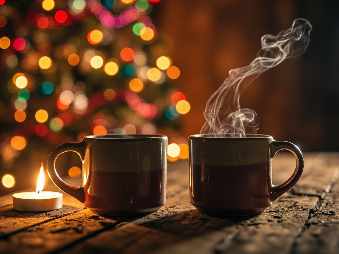 Midnight Cocoa Mug – cozy holiday mug for late-night cocoa and slow jams